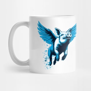 Blue flying pig Mug